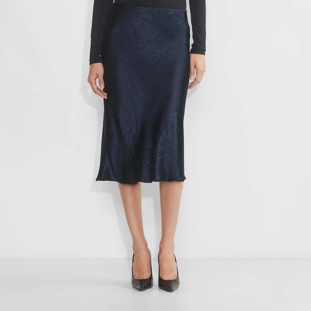 Aritzia Babaton Elegant Navy Blue Midi Skirt